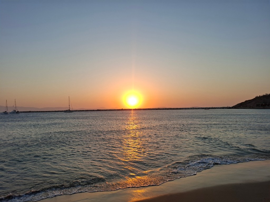 Sunset in Naxos, Greece.