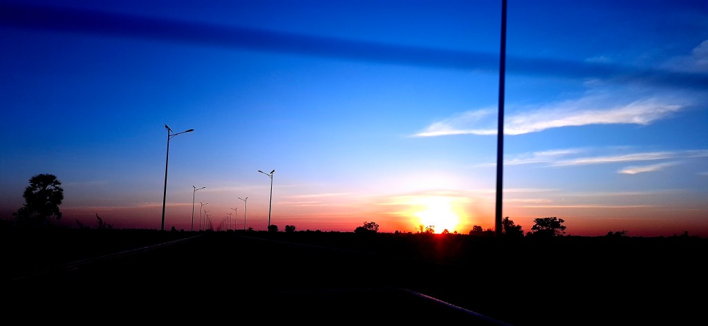 Sunset captured at Siem Reap airport, Cambodia. 